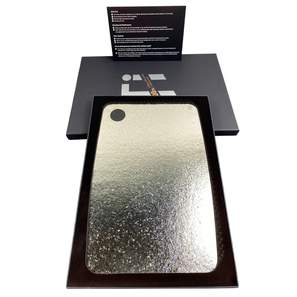 New Titanium Cutting Board 100% Pure Titanium Chopping Board for Kitchen 8 x 12